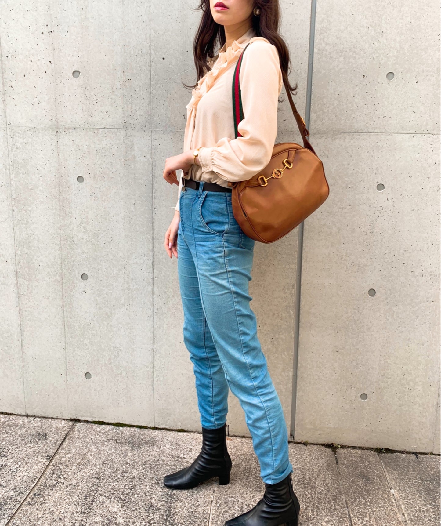 OLD Gucci　激レア!!ビット金具レザーシェリーショルダー（飴色）