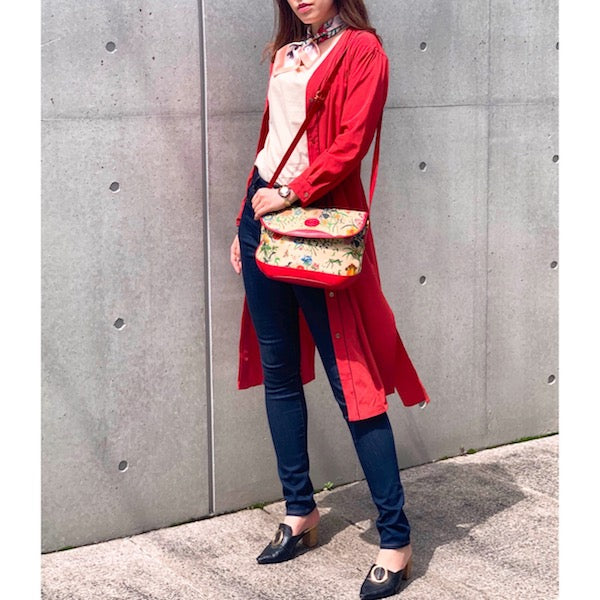 OLD Gucci　＜訳あり＞フローラ柄ショルダーバッグ（赤）