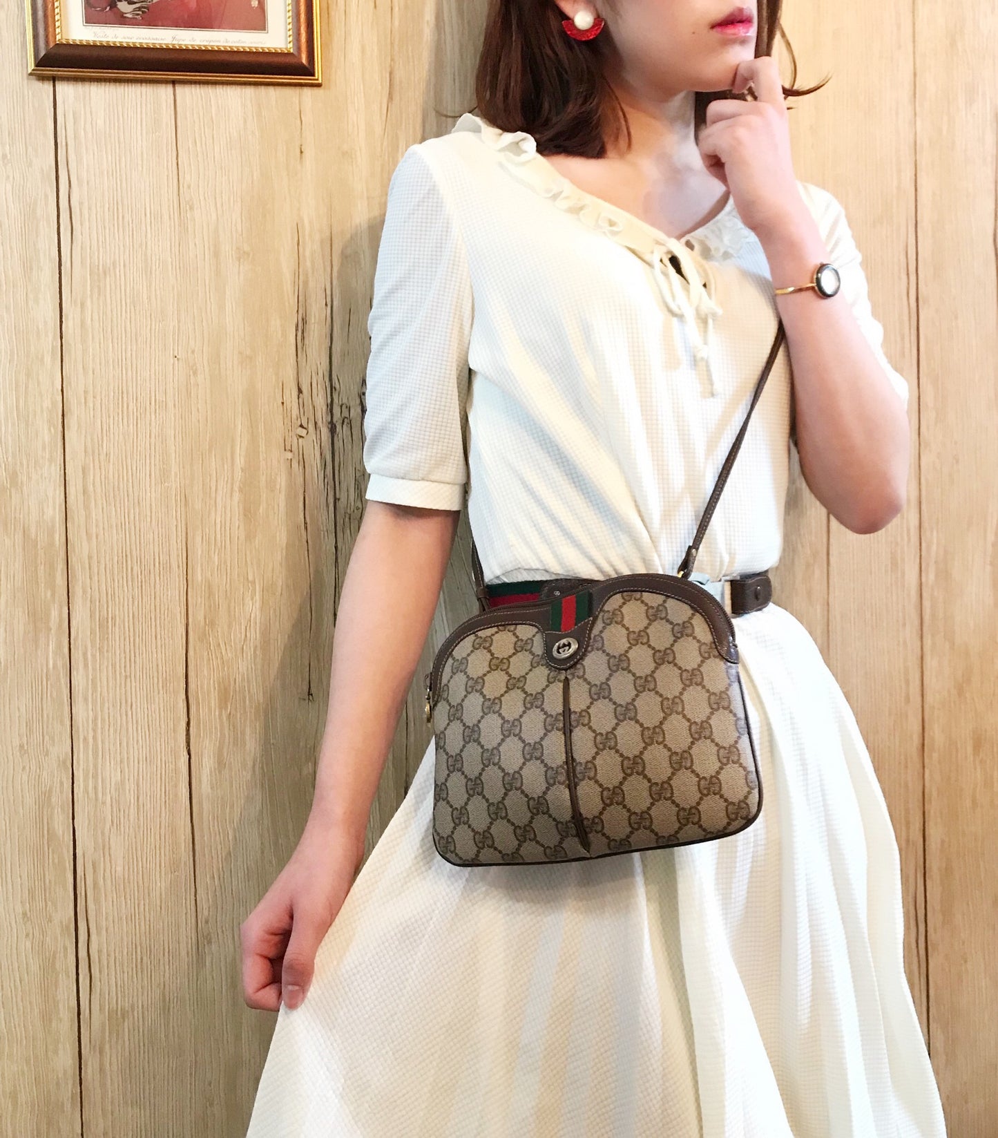 OLD Gucci 2WAYポシェット&チェーンポーチ（茶）