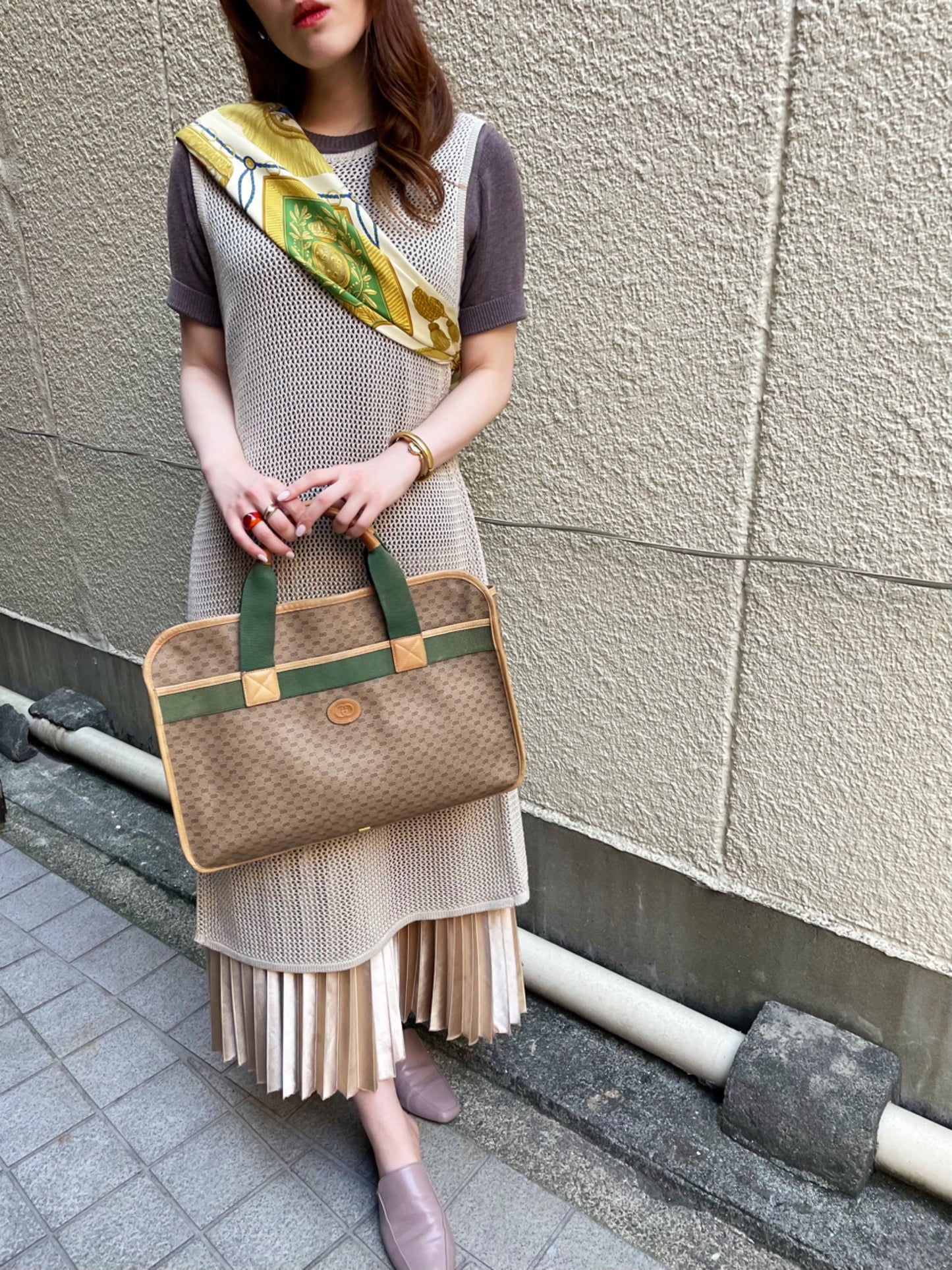 OLD Gucci 80sマイクロGG ブリーフバッグ