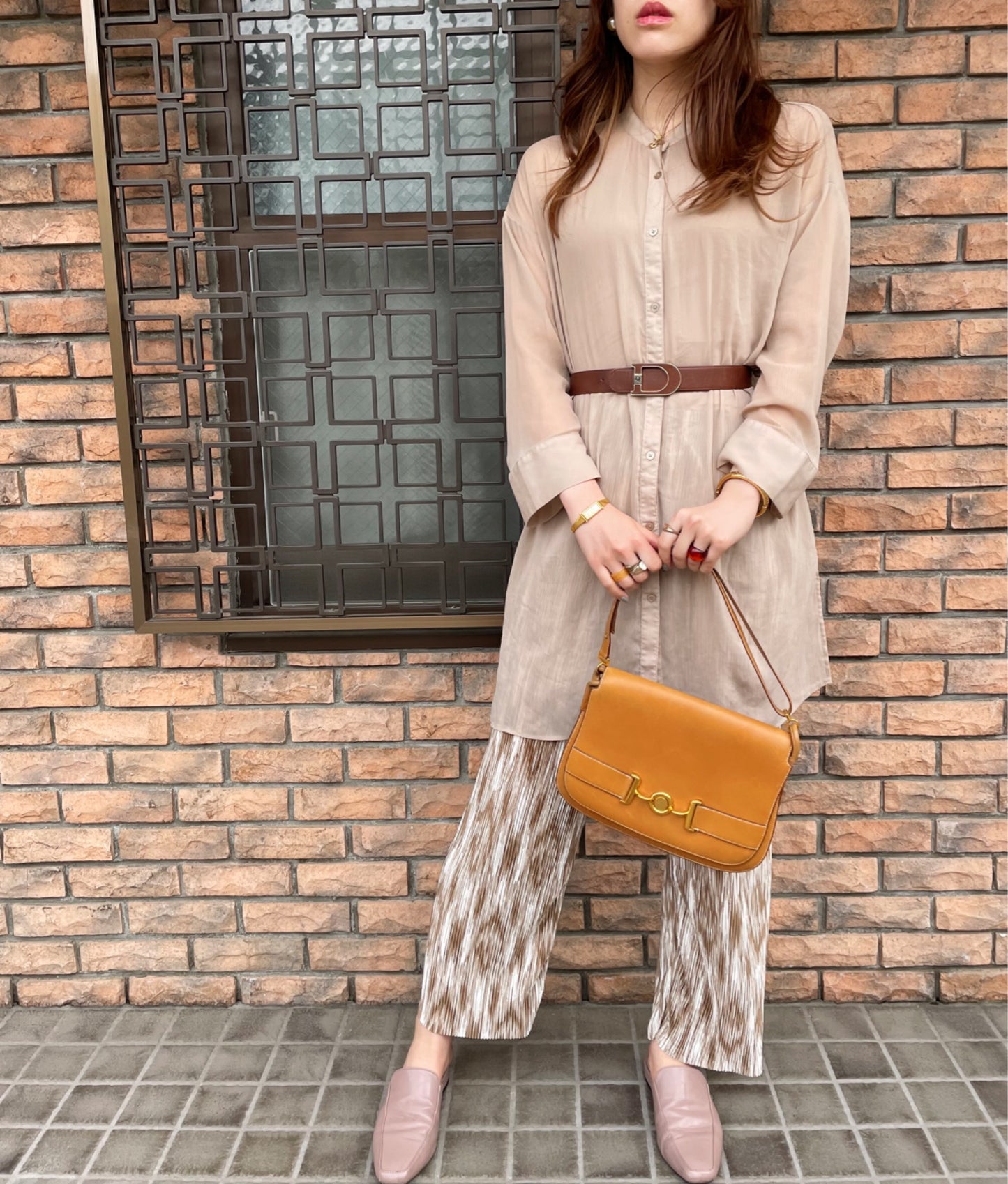 HERMES　80s 2WAYショルダーバッグ（キャメル）