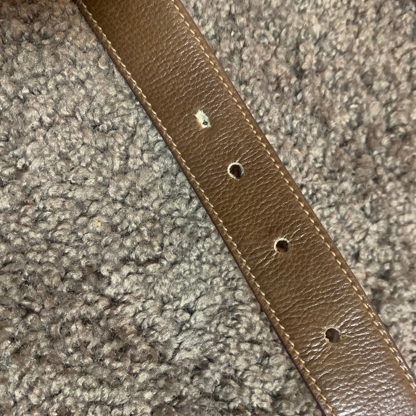 OLD Gucci 70s筆記体ロゴバックル レザーベルト（茶）