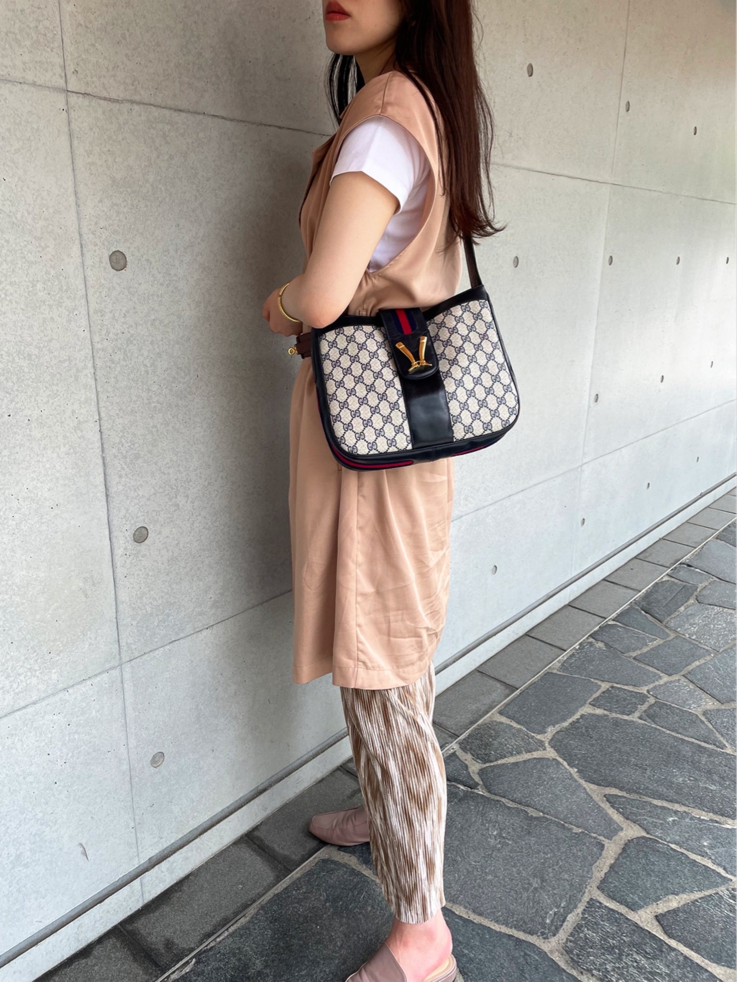 OLD Gucci レア!ブーツマーク金具ショルダー（青）