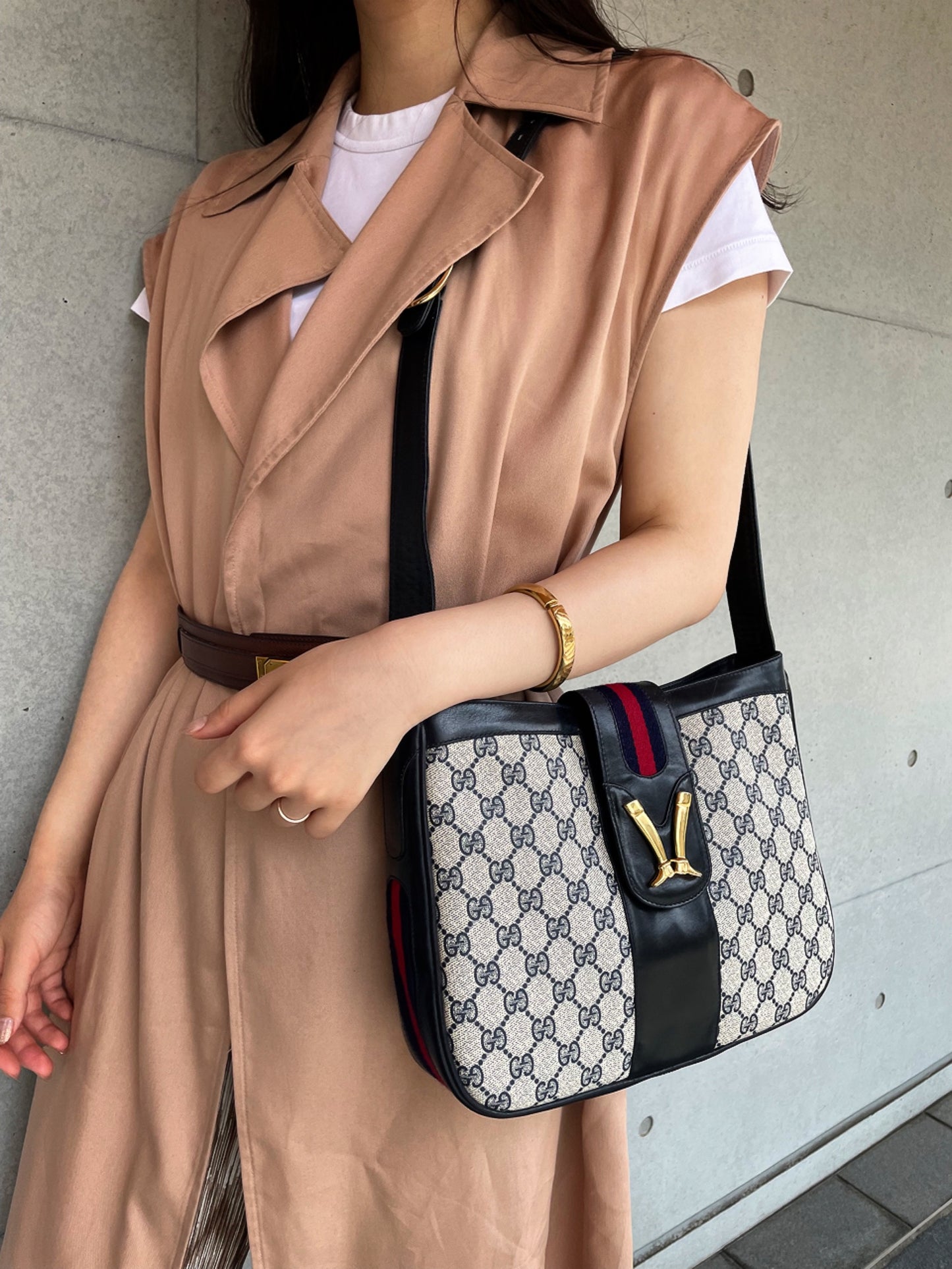 OLD Gucci レア!ブーツマーク金具ショルダー（青）