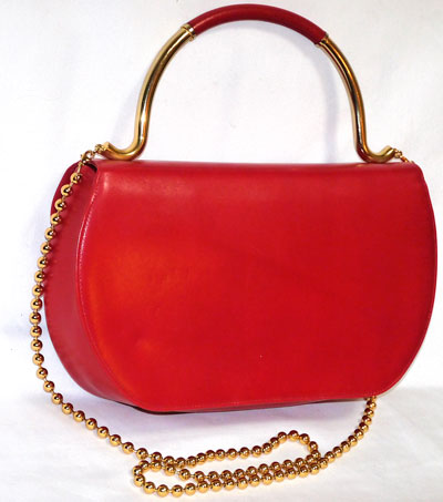 Karl Lagerfeld  赤 総皮マドモアゼルバッグ