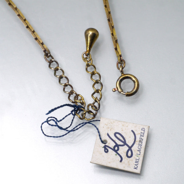 Karl Lagerfeld  2連ハート ロゴペンダント（青/ゴールド）