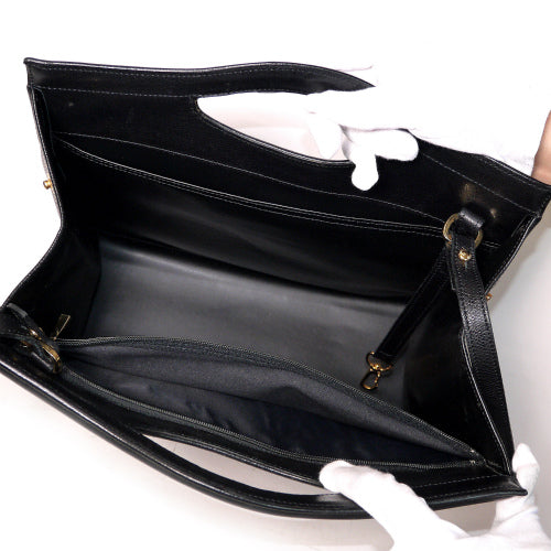 LONG CHAMP 総革２wayブリーフバッグ（黒）