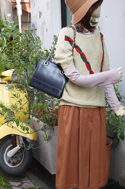 LOUIS FERAUD 総革チェーンショルダー(紺)