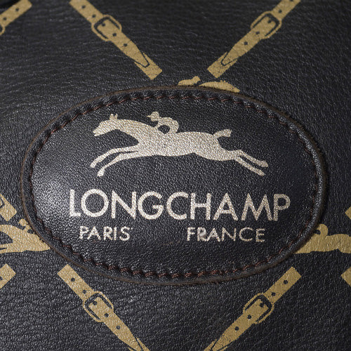 Longchamp　馬柄ボストン(茶・総皮)