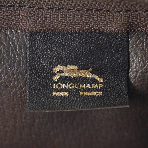 Longchamp　馬柄ボストン(茶・総皮)