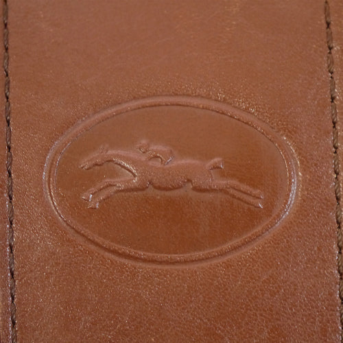 Longchamp　総革斜め掛けショルダー(茶)