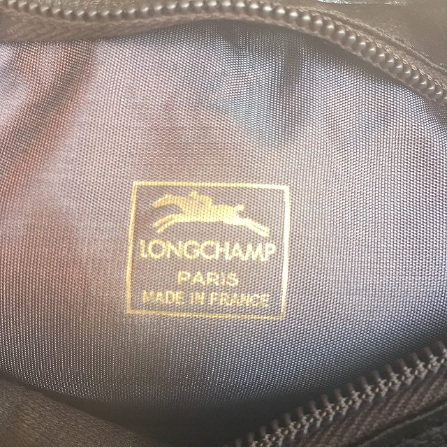 Longchamp　総革斜め掛けショルダー(茶)