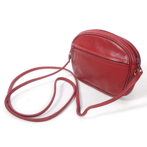 Longchamp　総革ミニポシェット(赤)