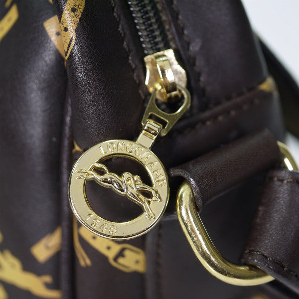 Longchamp　リバーシブル斜め掛けショルダー(茶)