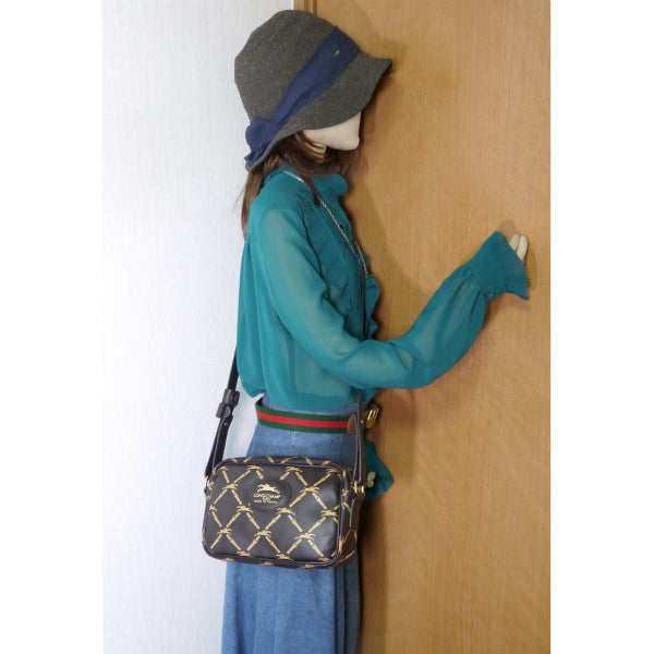 Longchamp　リバーシブル斜め掛けショルダー(茶)