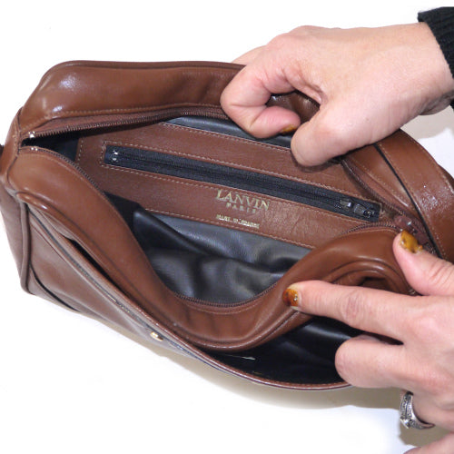 Lanvin 総皮2wayショルダー（茶）