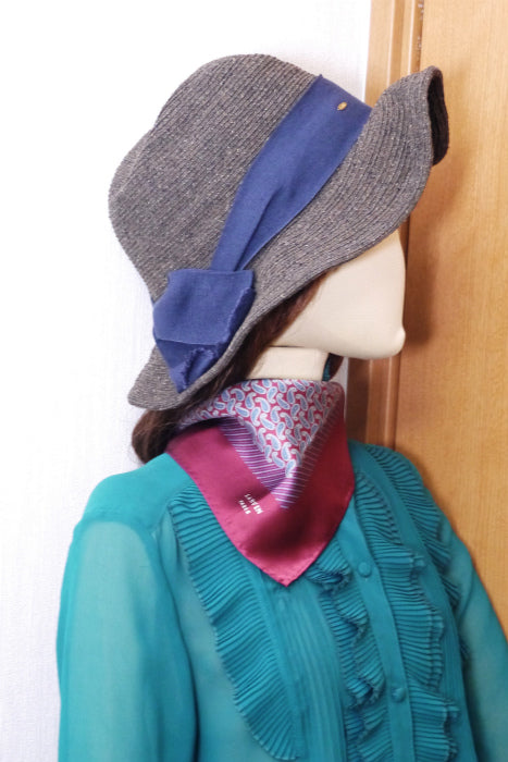 LANVIN　ペイズリー柄ミニスカーフ（ボルドー）