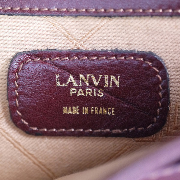 LANVIN　エンボスロゴ総革ショルダー（ボルドー）