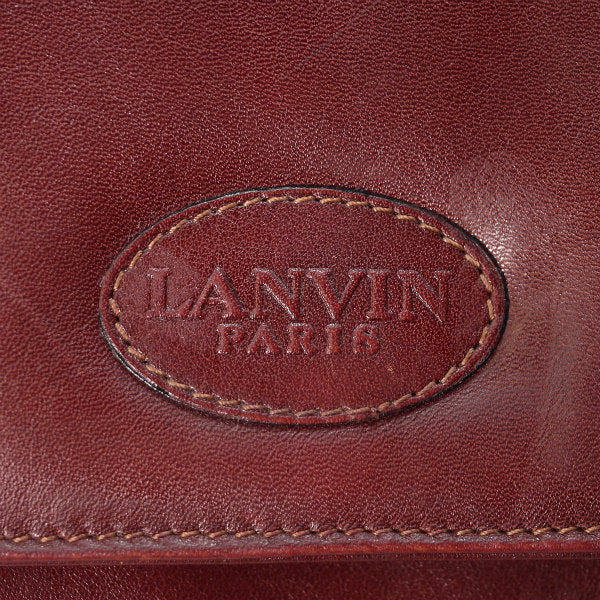 LANVIN　エンボスロゴ総革ショルダー（ボルドー）