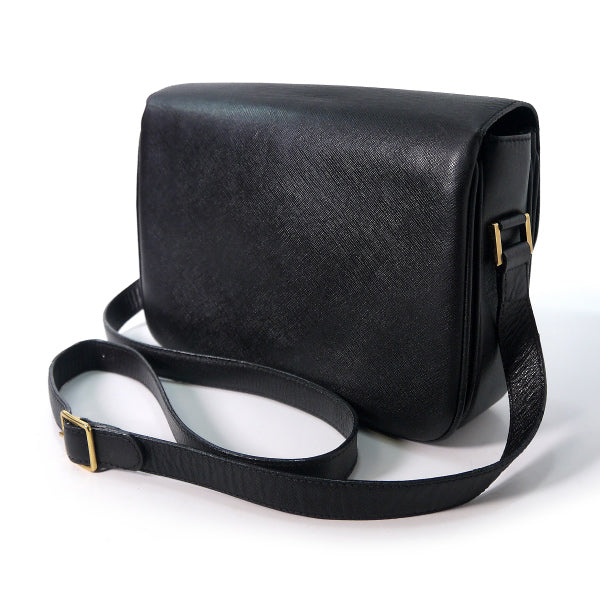 Old Lancel　総革ロゴマーク シンプルショルダー（黒）