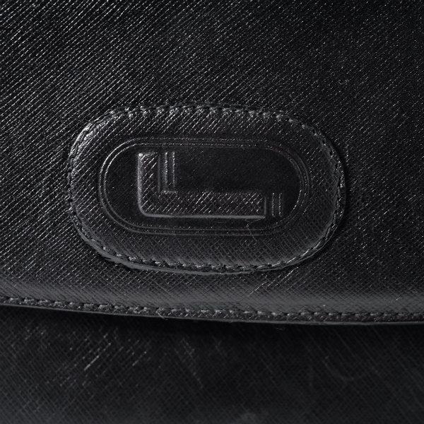 Old Lancel　総革ロゴマーク シンプルショルダー（黒）