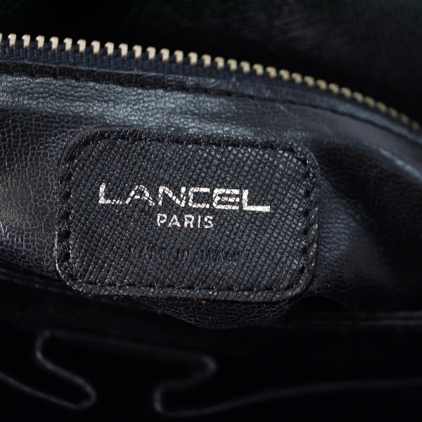 Old Lancel　総革ロゴマーク シンプルショルダー（黒）