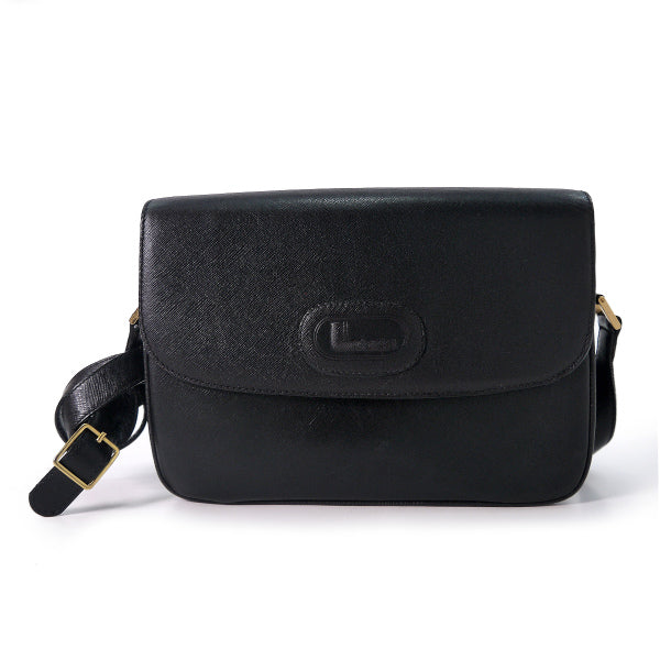 Old Lancel　総革ロゴマーク シンプルショルダー（黒）