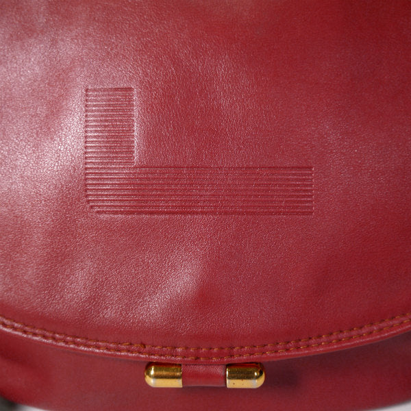 Old Lancel　半円レザー斜めがけショルダー（赤）
