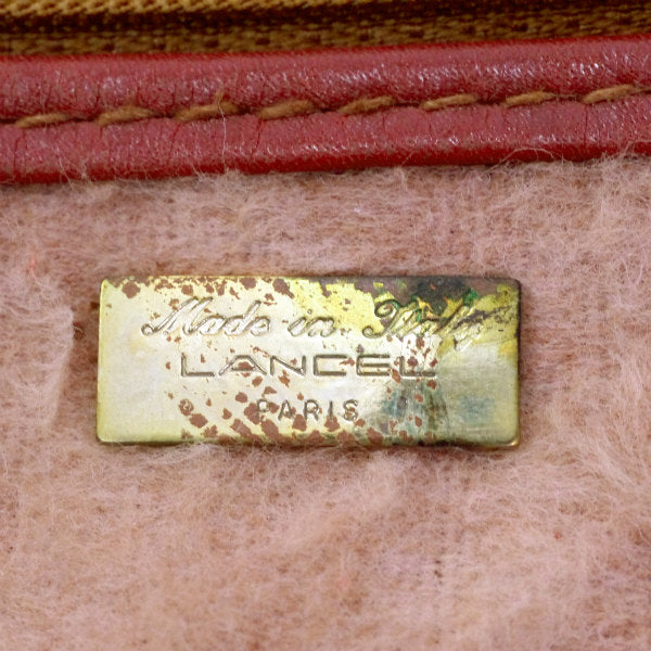 Old Lancel　半円レザー斜めがけショルダー（赤）