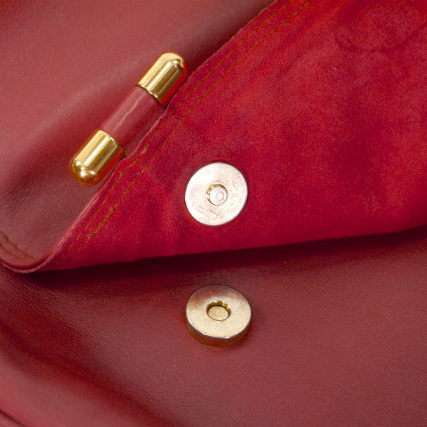 Old Lancel　半円レザー斜めがけショルダー（赤）