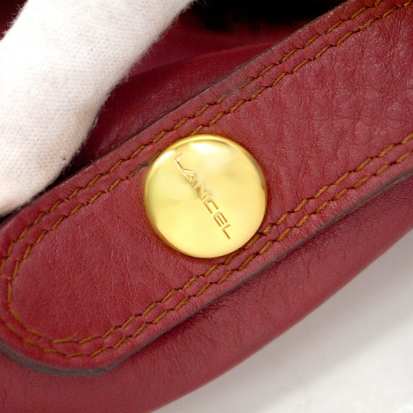 Old Lancel　半円レザー斜めがけショルダー（赤）