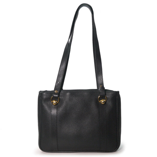 Lanvin 型押しレザーB5トートバッグ（黒）