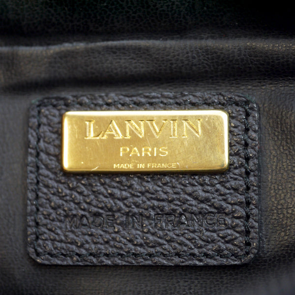 Lanvin 型押しレザーB5トートバッグ（黒）
