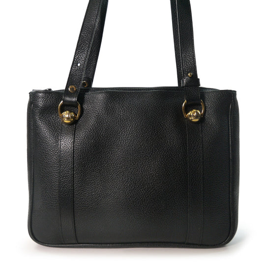 Lanvin 型押しレザーB5トートバッグ（黒）