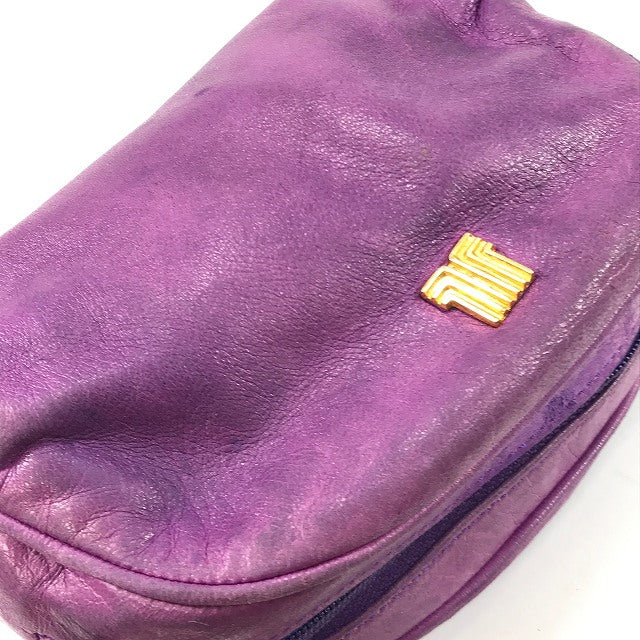 Lanvin 総革ミニポシェットショルダー（パープル）