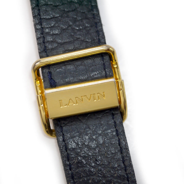 Lanvin 型押しレザー ミニポシェット（黒）