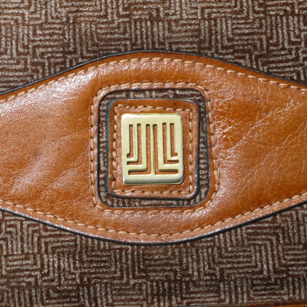 LANVIN 幾何学模様スエードショルダー（茶）