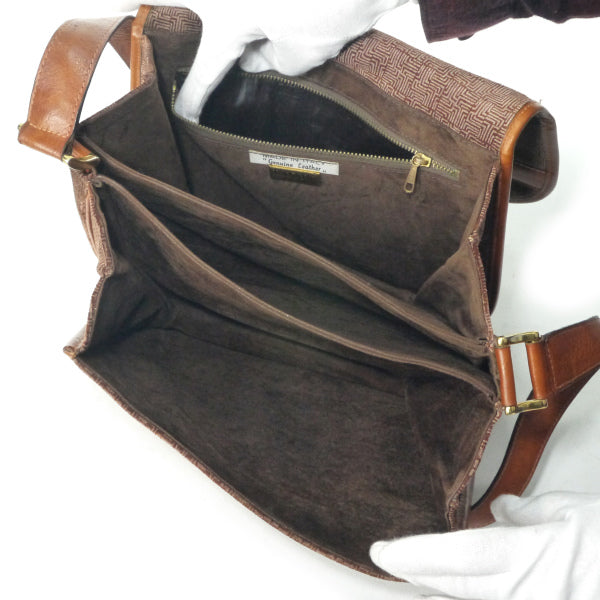 LANVIN 幾何学模様スエードショルダー（茶）