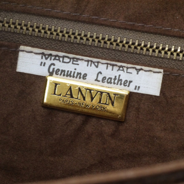 LANVIN 幾何学模様スエードショルダー（茶）