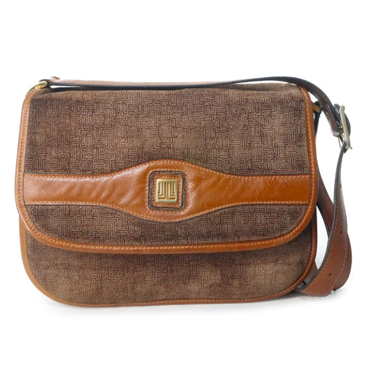 LANVIN 幾何学模様スエードショルダー（茶）