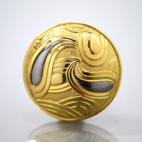 LANVIN　大ぶりイヤリング（ゴールド×シルバー）