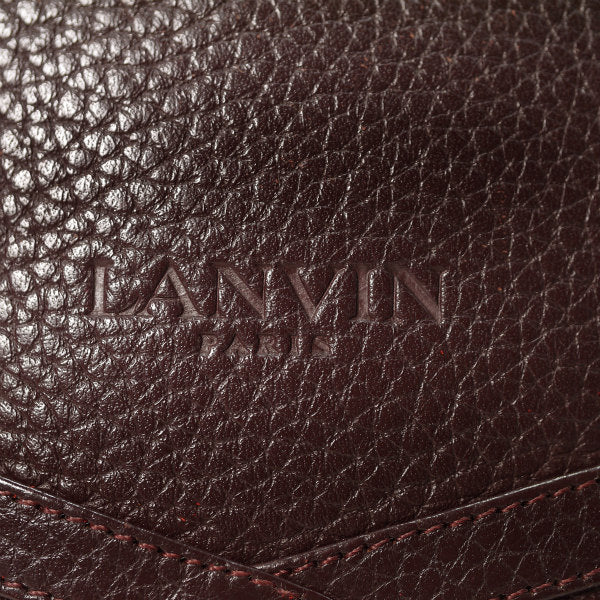 Lanvin 型押しレザーミニポシェット（バーガンディ）