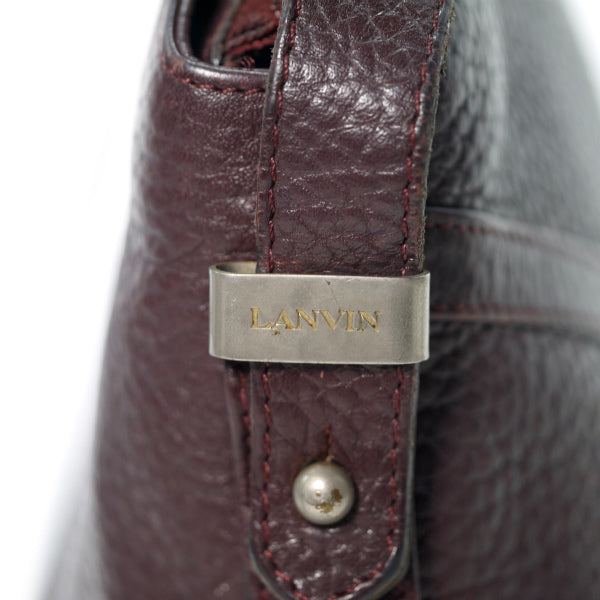 Lanvin 型押しレザーミニポシェット（バーガンディ）