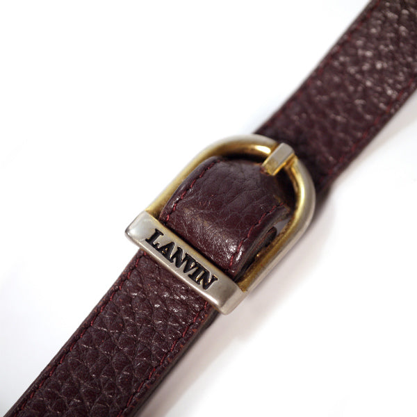 Lanvin 型押しレザーミニポシェット（バーガンディ）