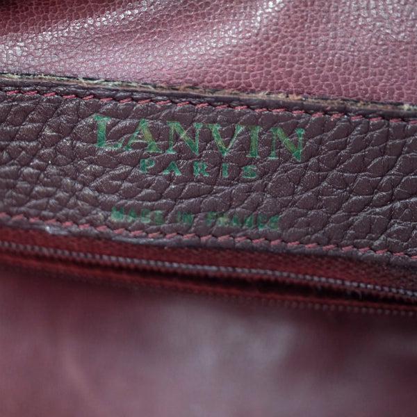 Lanvin 型押しレザーミニポシェット（バーガンディ）