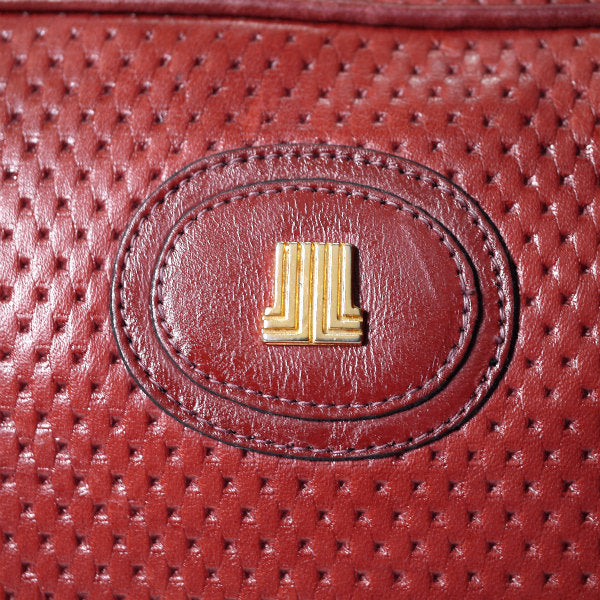 Lanvin 総革パンチングショルダーバッグ（赤）