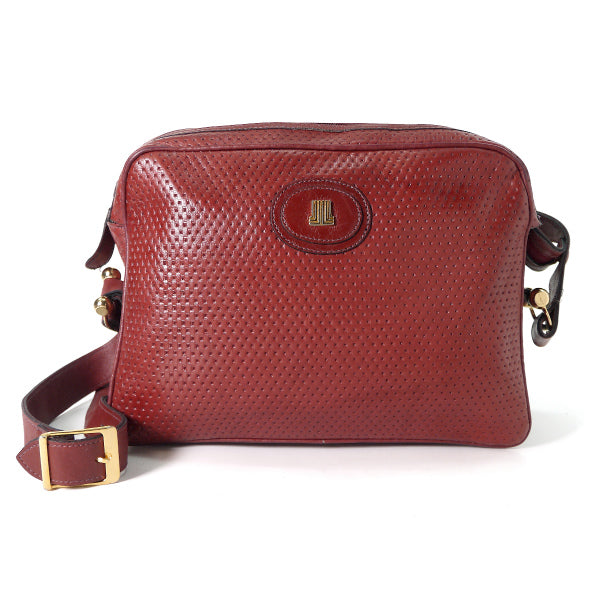 Lanvin 総革パンチングショルダーバッグ（赤）