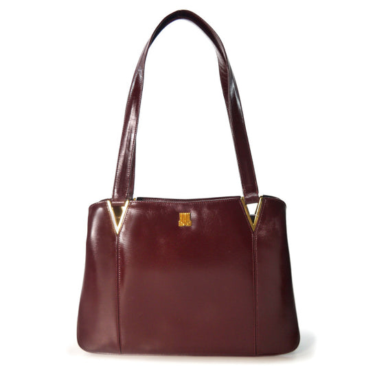 Lanvin アンティーク総革がま口ハンドバッグ（ワインレッド）