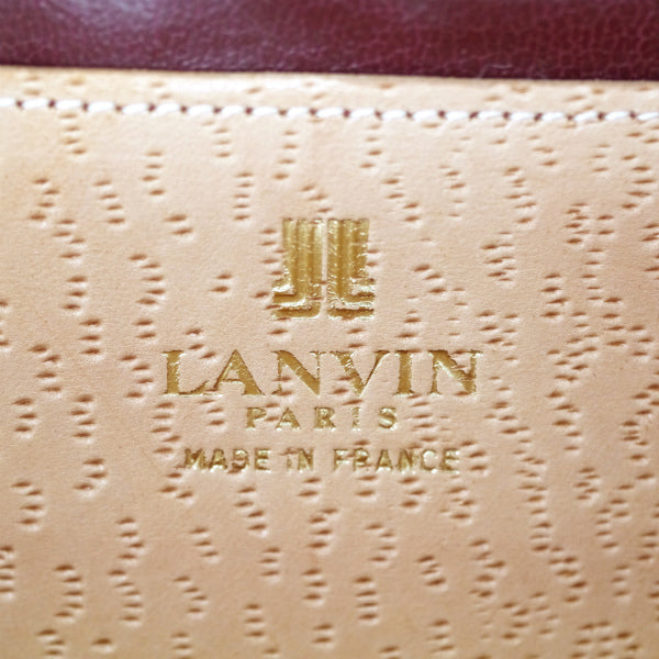 Lanvin アンティーク総革がま口ハンドバッグ（ワインレッド）