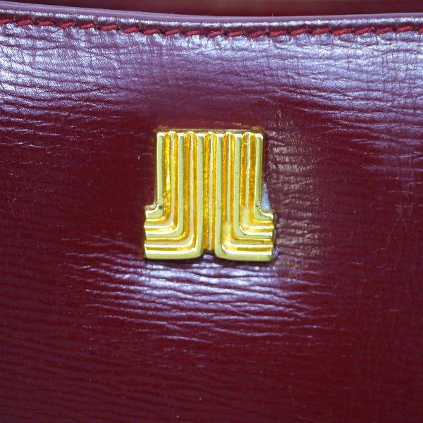 Lanvin アンティーク総革がま口ハンドバッグ（ワインレッド）
